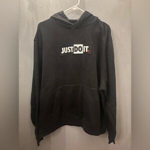 Nike Black Hoodie with Just Do It logo on the Front